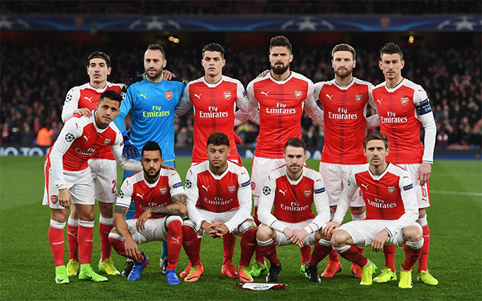 Đội hình Arsenal tham dự Champions League 2016/17.