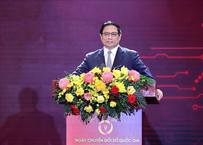 Thủ tướng Phạm Minh Chính phát biểu tại Ngày Chuyển đổi số quốc gia (10/10).