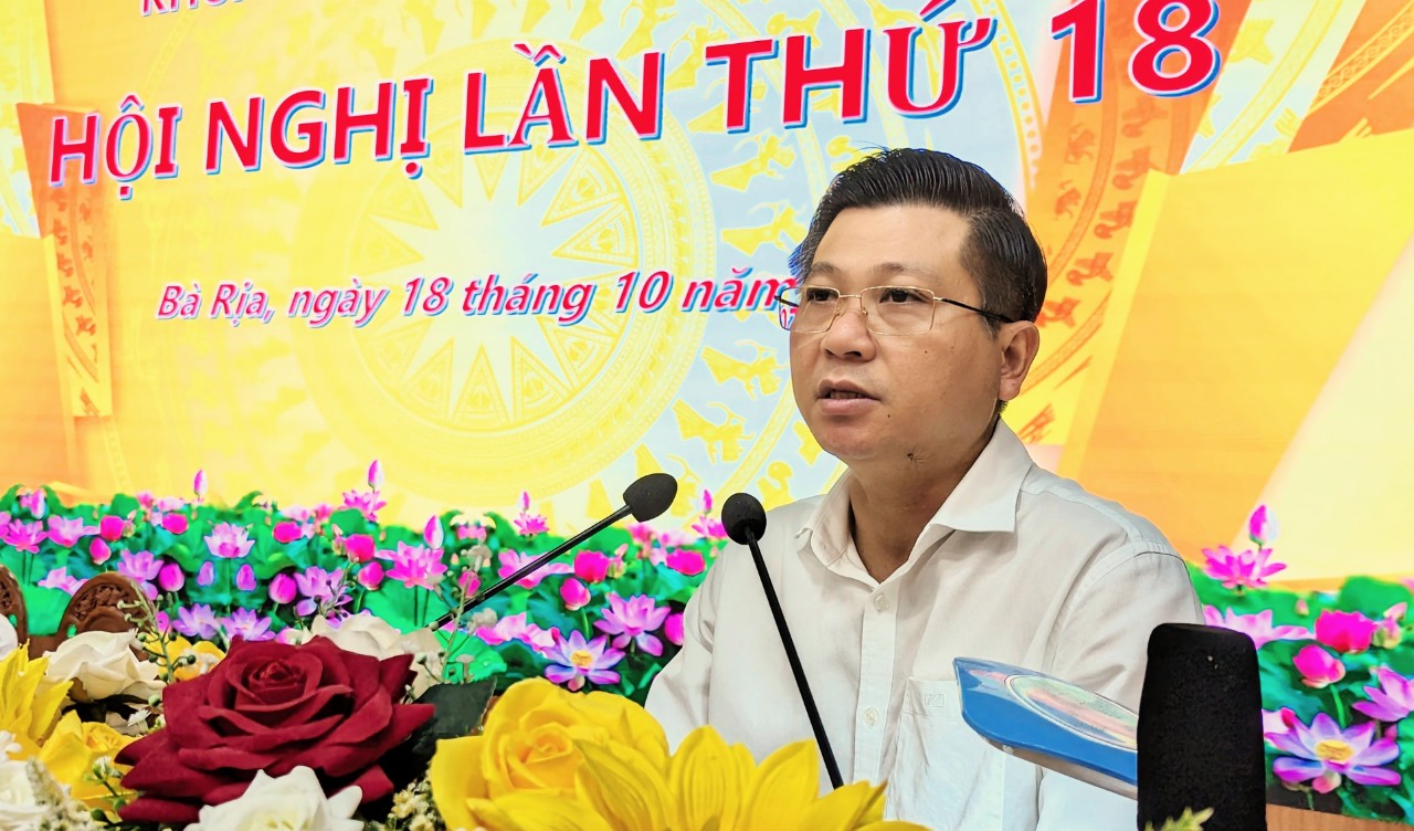 Bí thư Thành uỷ Bà Rịa phát biểu tại hội nghị