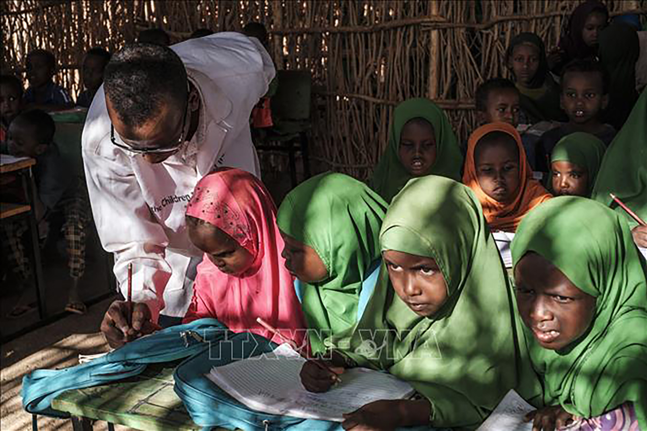 Trẻ em tại lớp học trong trại tị nạn Farburo ở làng Adlale, Ethiopia, ngày 11/1/2023.