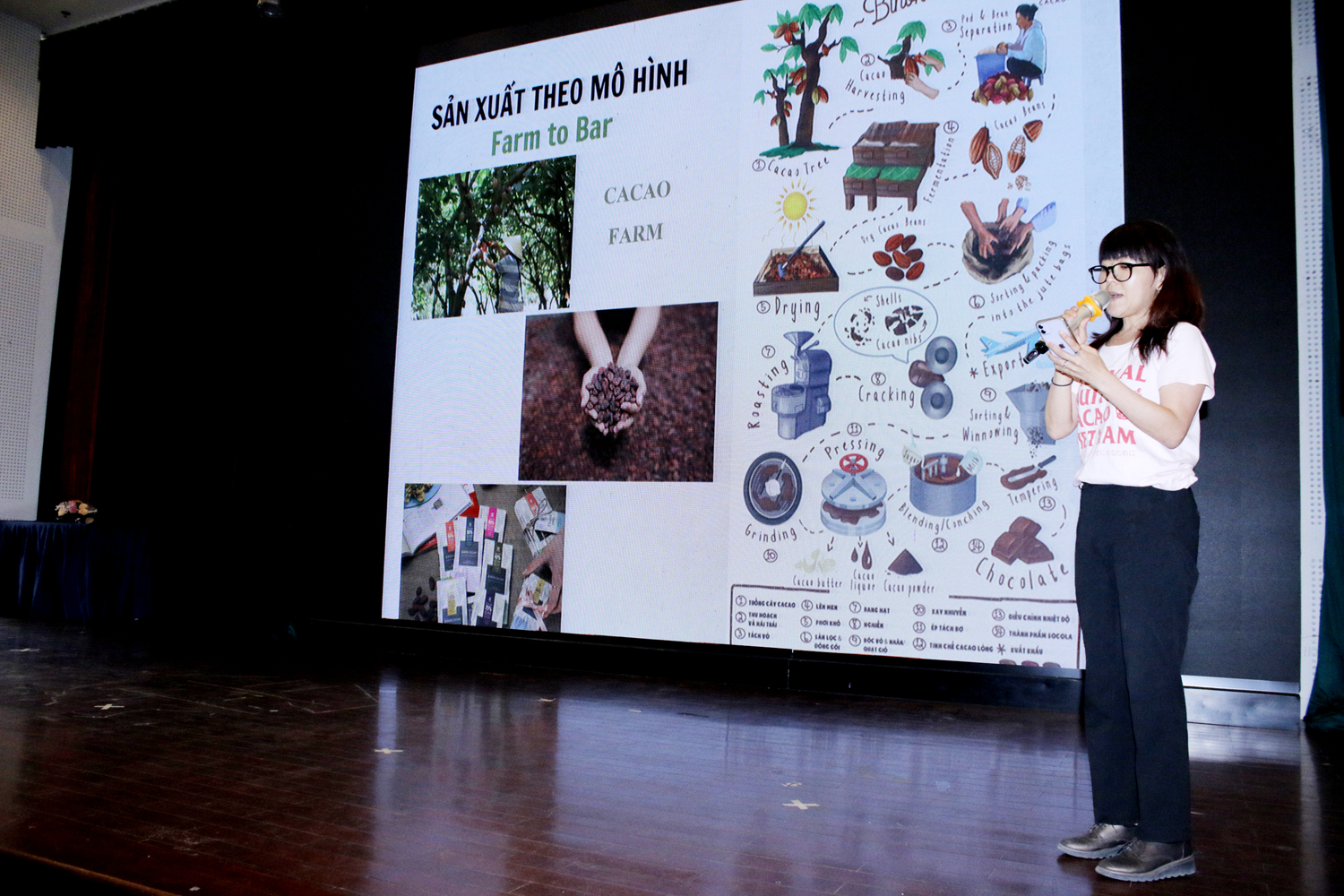 Bà ENDO AYAKO, Giám đốc Công ty CP Binon Cacao phát biểu tại Hội thảo.