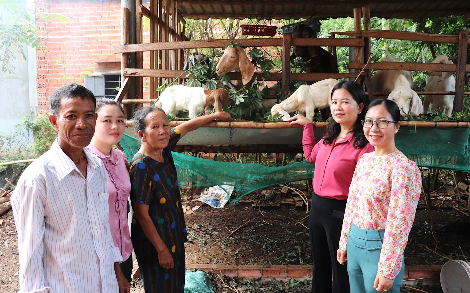 Hội LHPN huyện Châu Đức hỗ trợ dê giống cho hội viên khó khăn ở thôn Lồ Ồ (xã Đá Bạc).