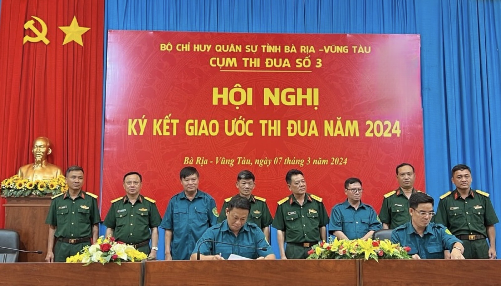 Cụm thi đua số 3, Bộ CHQS tỉnh ký kết giao ước thi đua năm 2024.