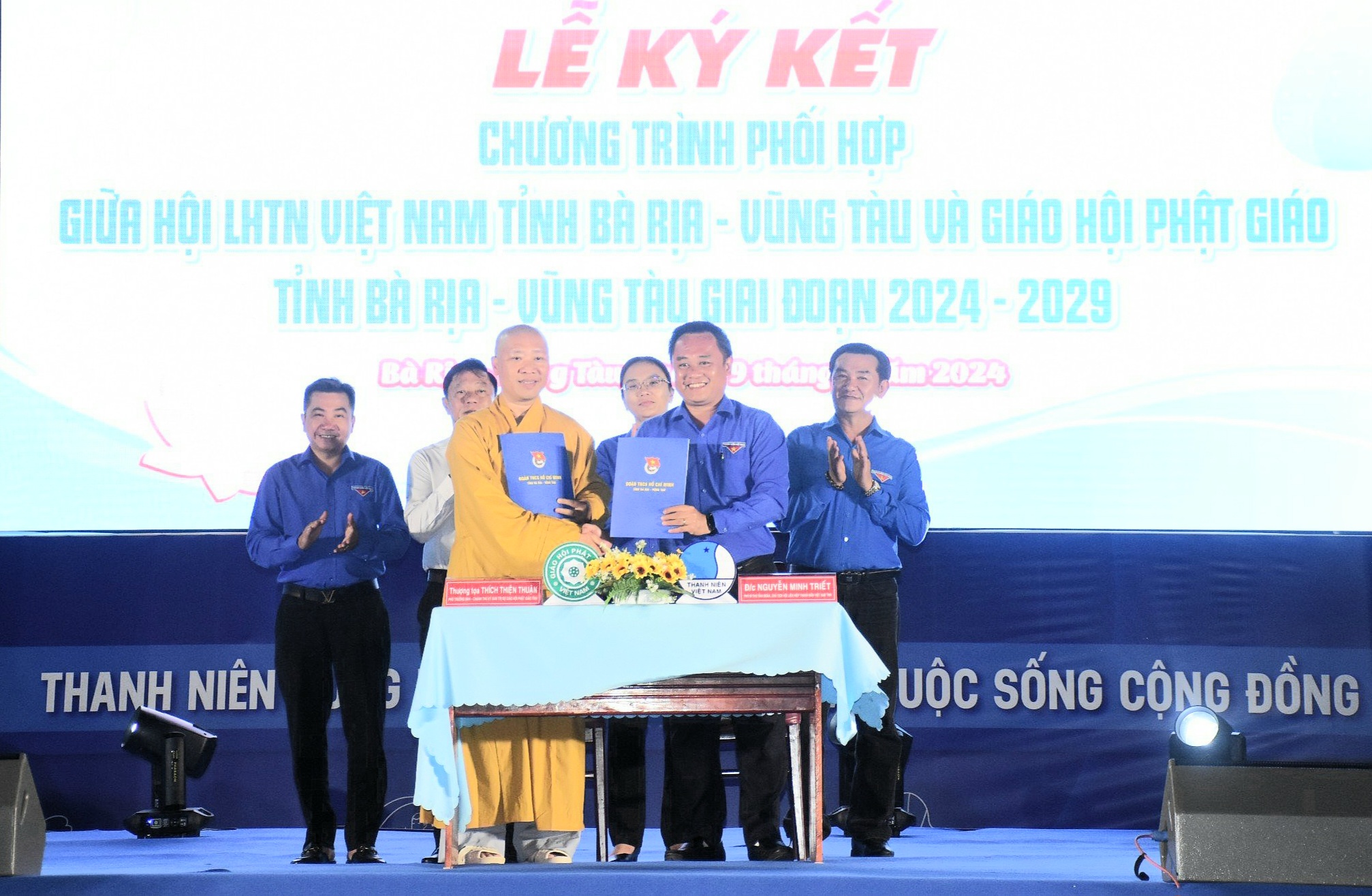 Hội LHTN Việt Nam tỉnh, Ban Trị sự Giáo hội Phật giáo tỉnh ký kết chương trình hoạt động giai đoạn 2024-2029.