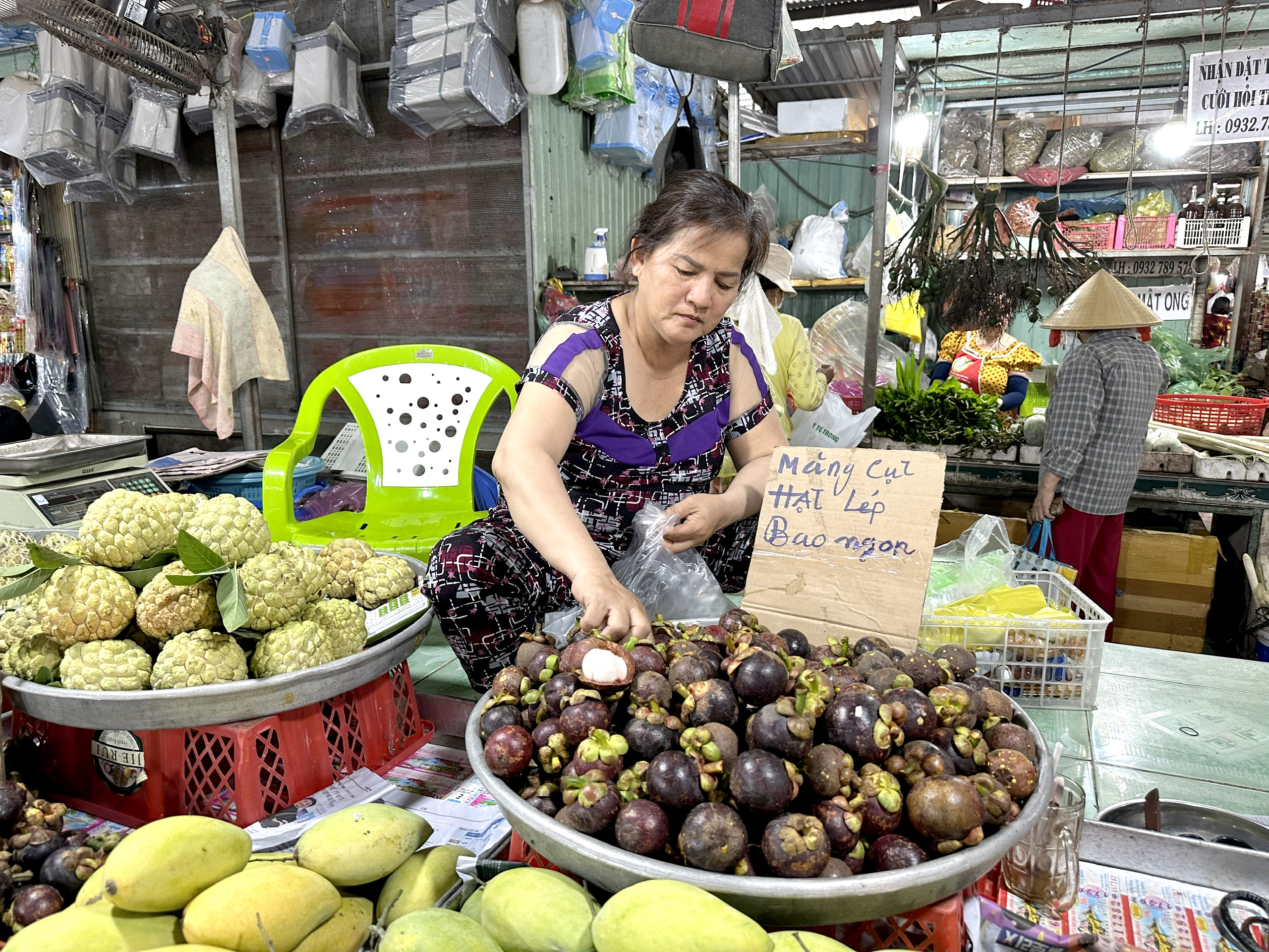 Cử tri kiến nghị giảm các loại thuế cho tiểu thương chợ truyền thống. Trong ảnh: Tiểu thương kinh doanh tại chợ Vũng Tàu. Ảnh: TRÀ NGÂN