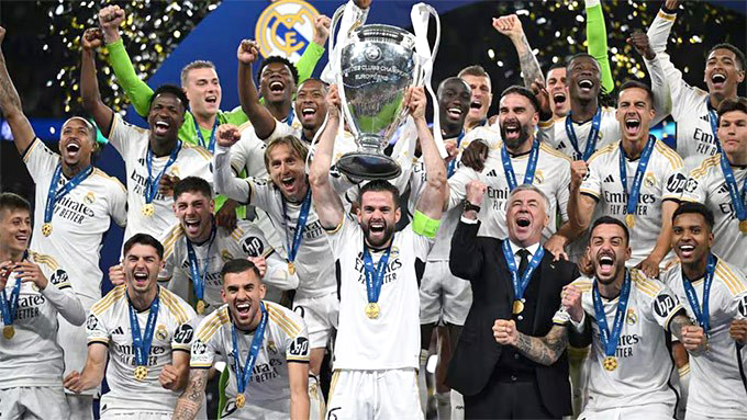 Real Madrid giành chức vô địch Champions League 2023/24, lần thứ 15 trong lịch sử CLB.