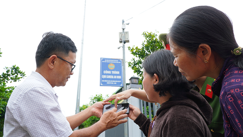 Mô hình cụm camera an ninh của Hội Nông dân xã Kim Long phát huy tác dụng bảo đảm an ninh trật tự tại địa phương.