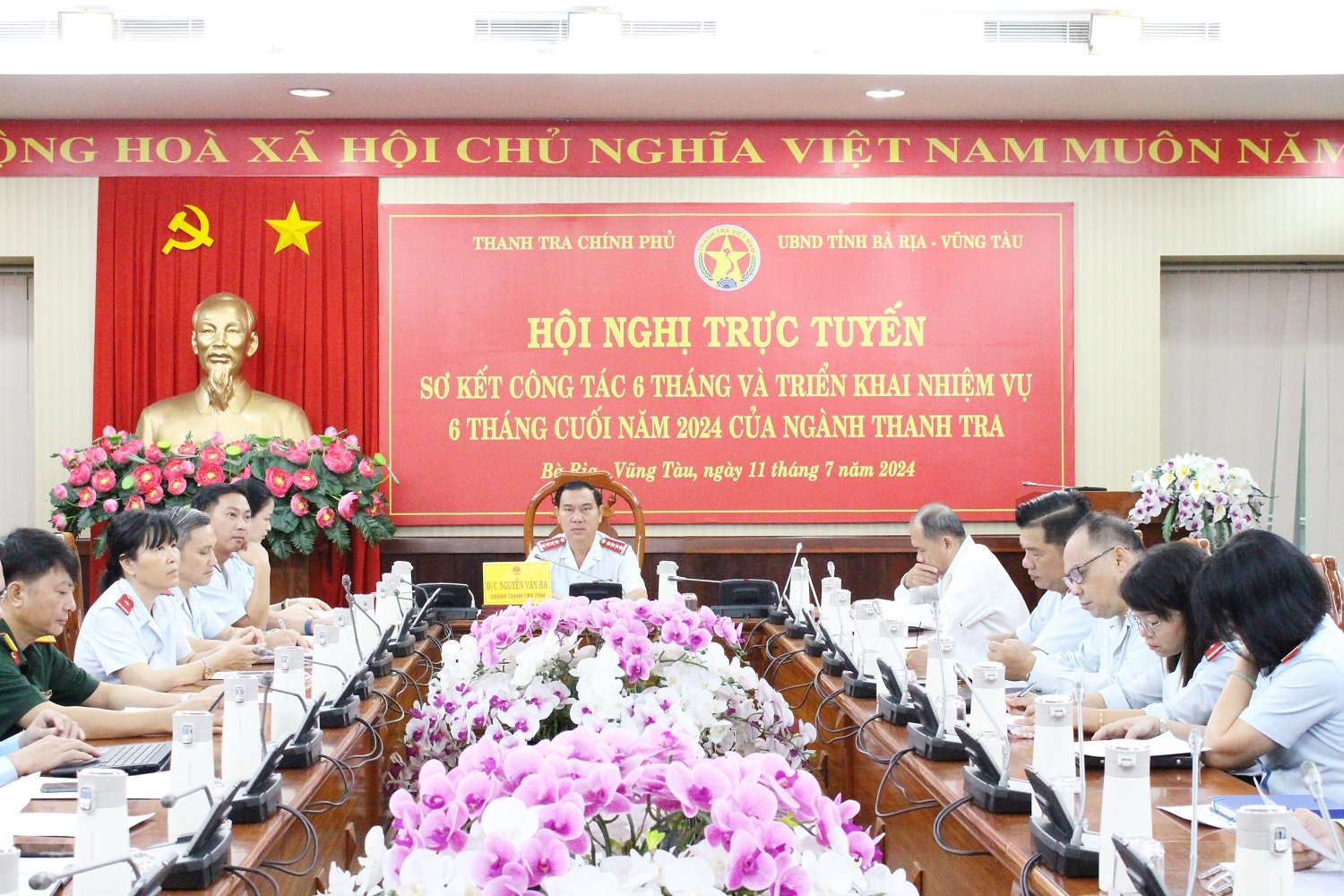 Ông Nguyễn Văn Đa, Chánh Thanh tra tỉnh chủ trì điểm cầu Bà Rịa - Vũng Tàu.