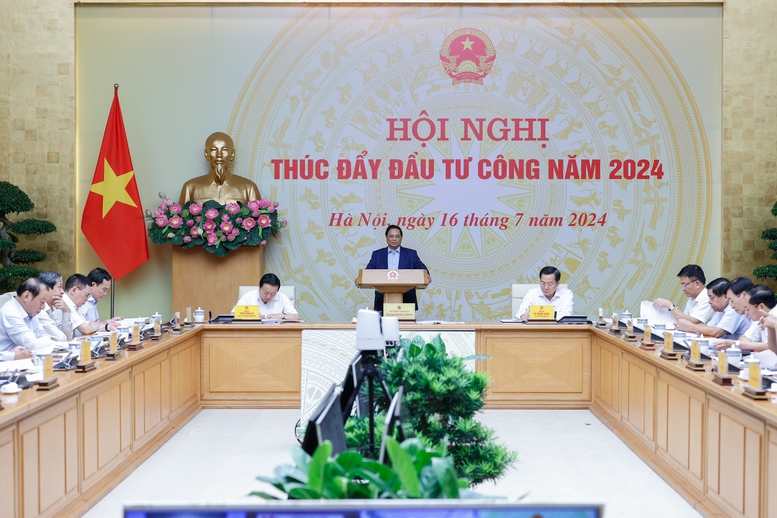 Quang cảnh hội nghị tại điểm cầu Chính phủ.