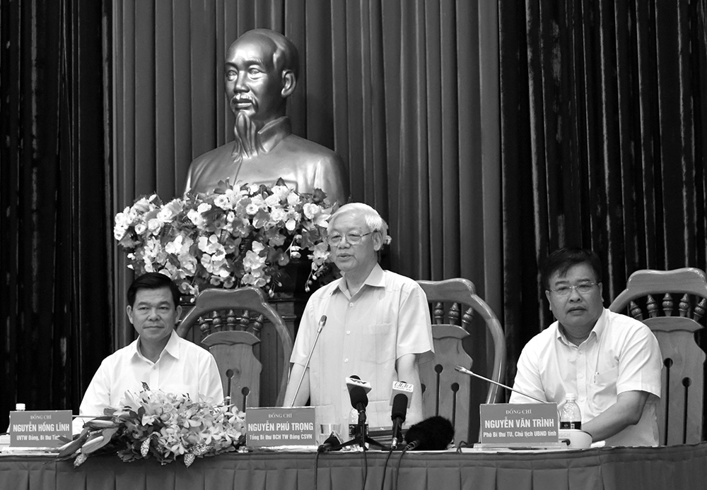 Tổng Bí thư Nguyễn Phú Trọng phát biểu chỉ đạo tại buổi làm việc với Ban Chấp hành Đảng bộ tỉnh Bà Rịa - Vũng Tàu ngày 18/6/2016.