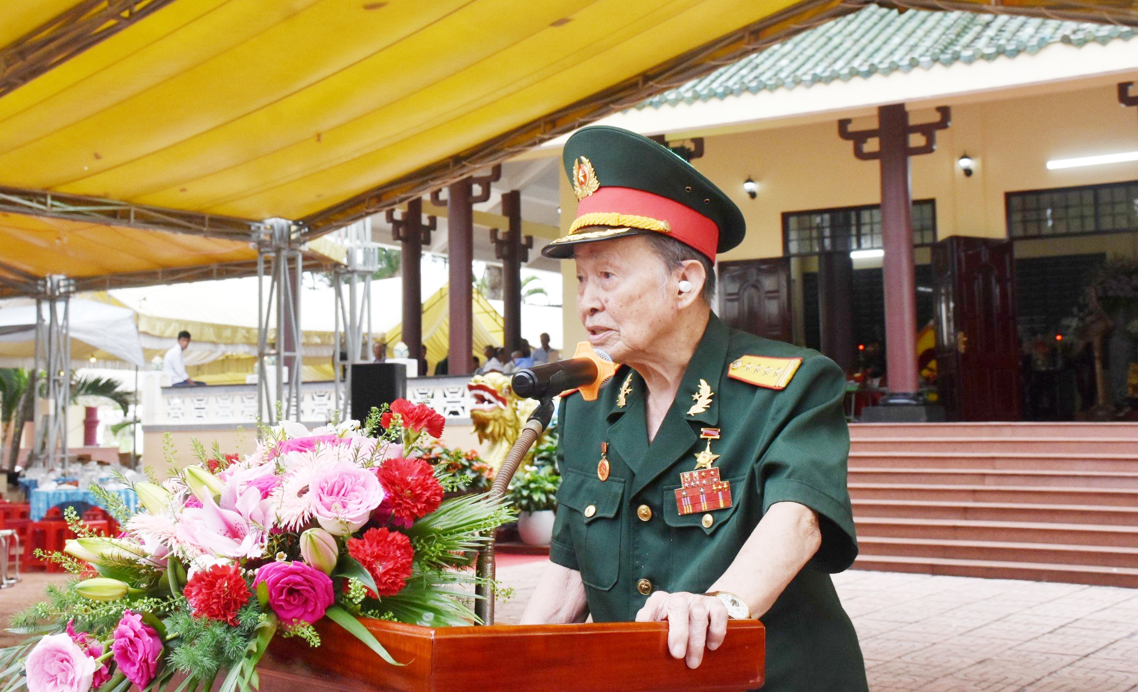 Đại tá Nguyễn Văn Tàu, AHLLVTND ôn lại truyền thống đấu tranh anh dũng, kiên cường của nhân dân xã Long Phước.