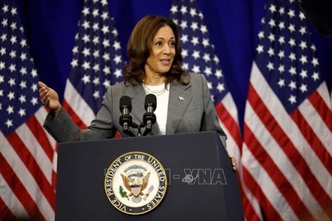 Phó Tổng thống Mỹ Kamala Harris phát biểu tại College Park, Maryland, Mỹ.