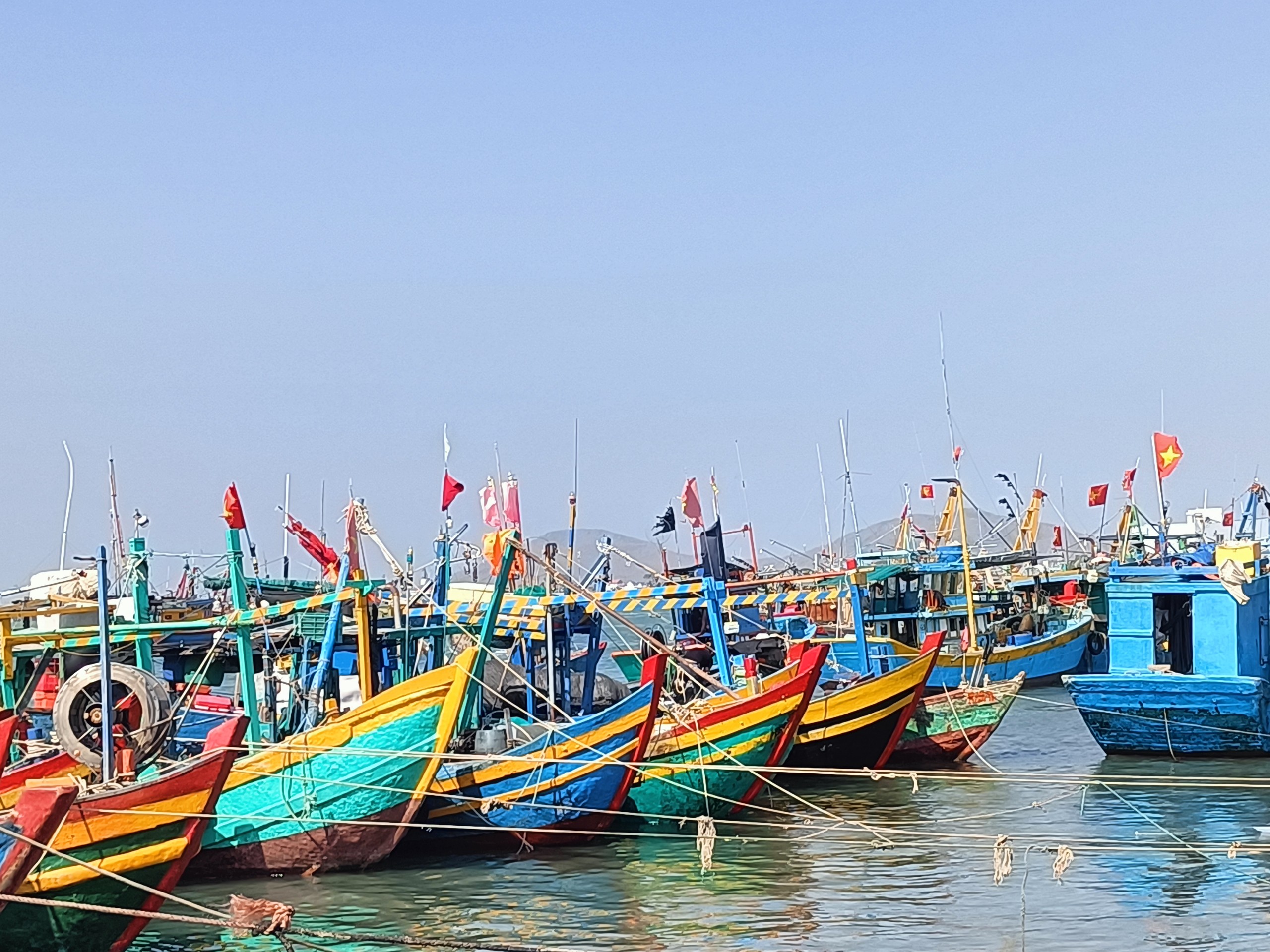 Tàu cá “3 không” neo đậu ở bãi ngang bờ kè xã Phước Tỉnh (huyện Long Điền) chờ làm thủ tục đăng ký.