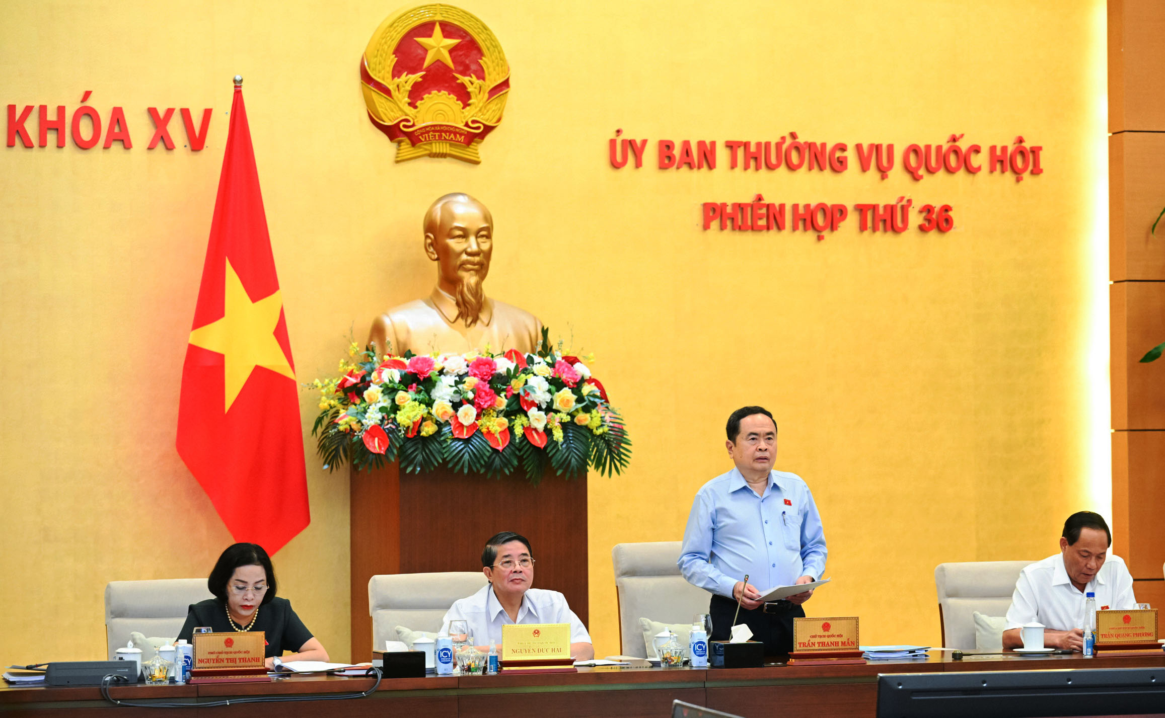 Chủ tịch Quốc hội Trần Thanh Mẫn phát biểu khai mạc.