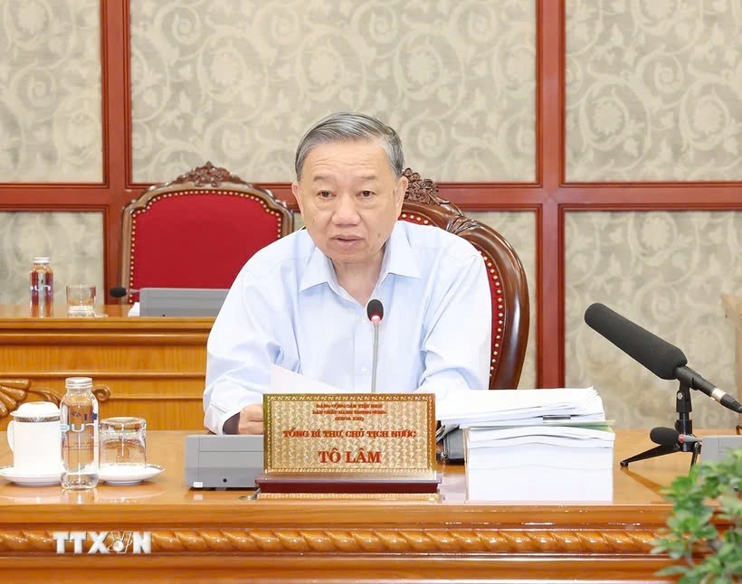 Tổng Bí thư, Chủ tịch nước Tô Lâm phát biểu kết luận cuộc họp.
