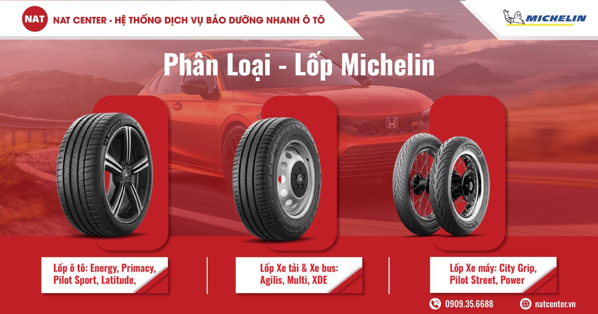 Lốp Michelin với đa dạng phân loại sản phẩm