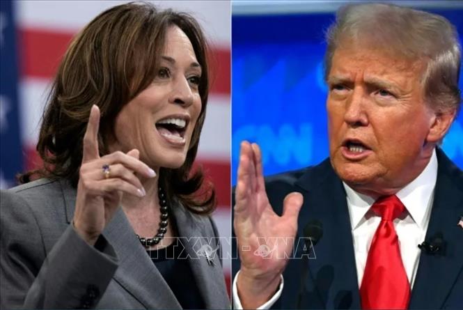 Ứng cử viên Tổng thống của đảng Dân chủ Kamala Harris (trái) và ứng cử viên đảng Cộng hòa Donald Trump.