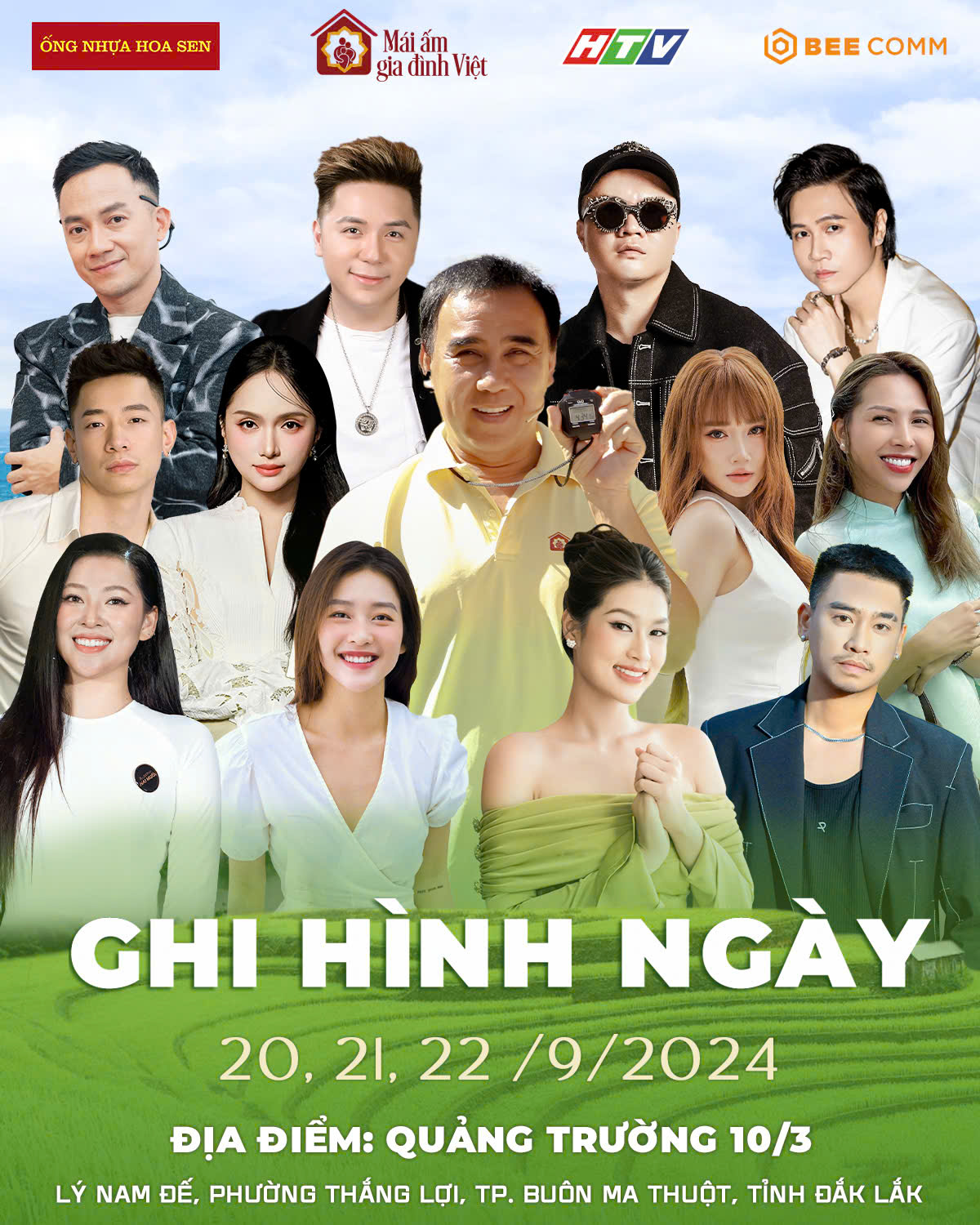 MC Quyền Linh và các khách mời nổi tiếng tham gia ghi hình Mái ấm gia đình Việt tại Đắk Lắk