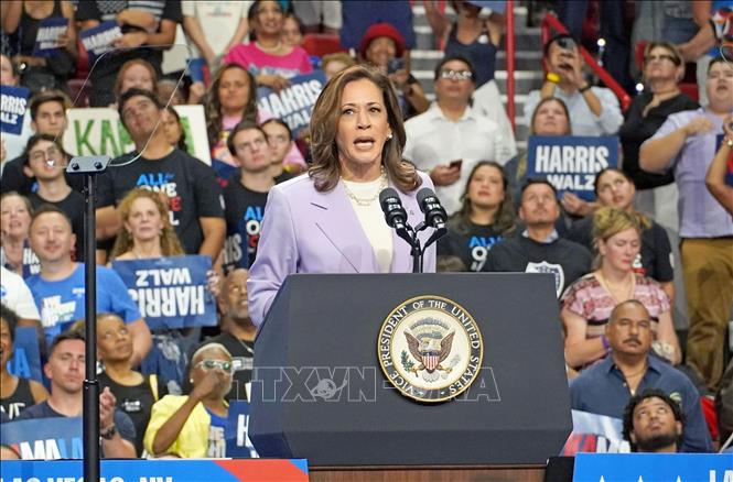 Phó Tổng thống Mỹ Kamala Harris tại chiến dịch vận động tranh cử ở Las Vegas, Nevada, Mỹ.