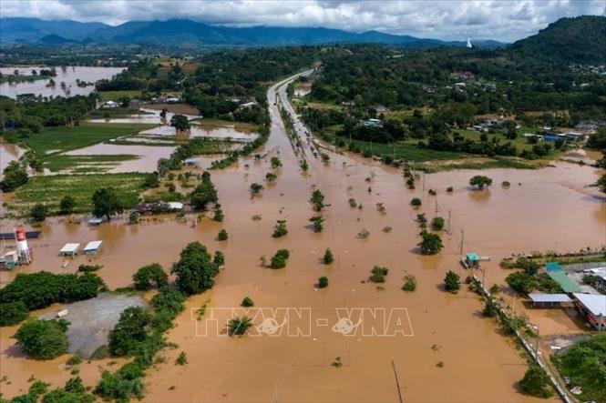 Ngập lụt do ảnh hưởng của bão Yagi ở tỉnh Chiang Rai, Thái Lan.