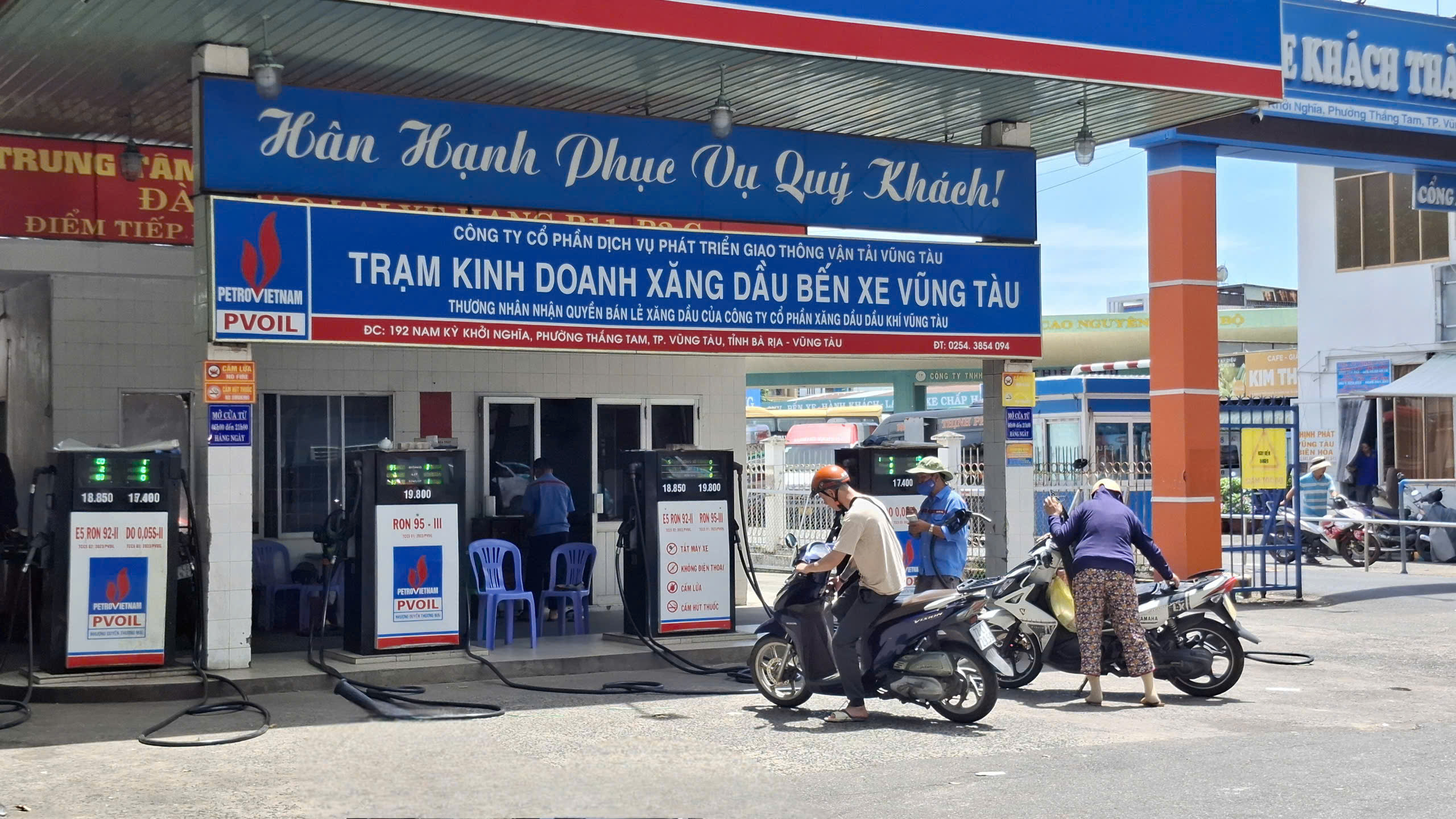 Các cây xăng tại Bà Rịa - Vũng Tàu điều chỉnh giá