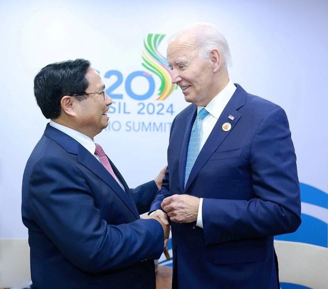 Thủ tướng Phạm Minh Chính gặp Tổng thống Hoa Kỳ Joe Biden tại Hội nghị thượng đỉnh G20.