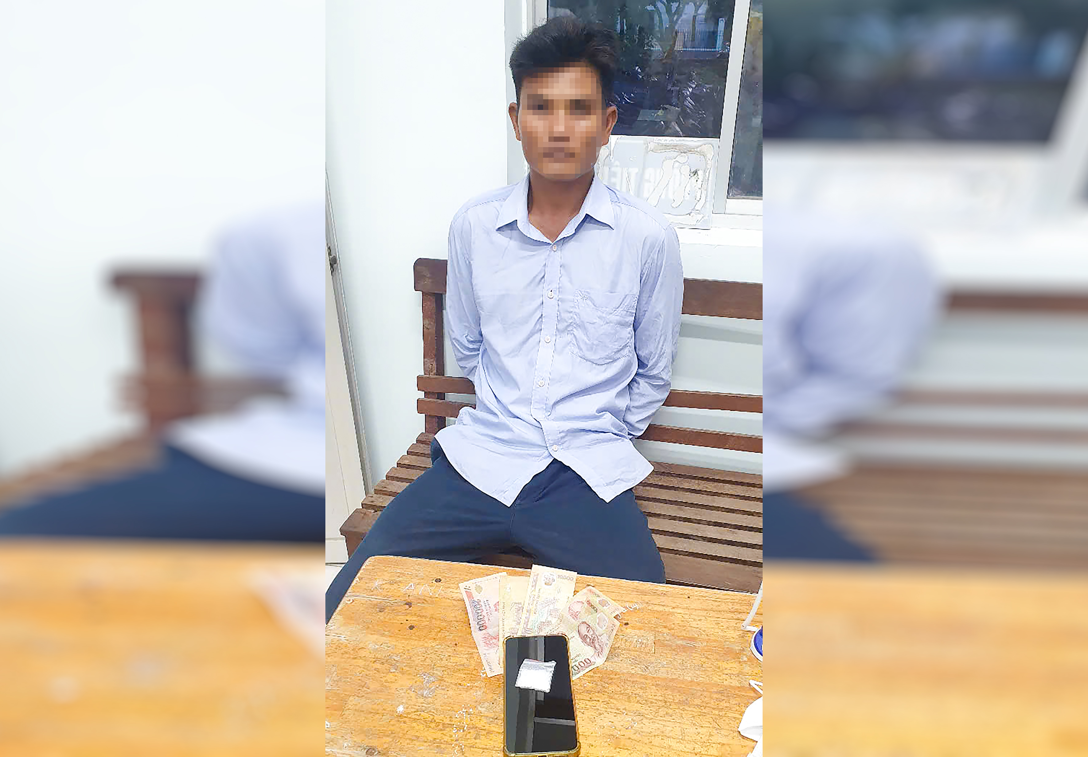 Đối tượng P.V.N cùng tang vật bị bắt giữ.