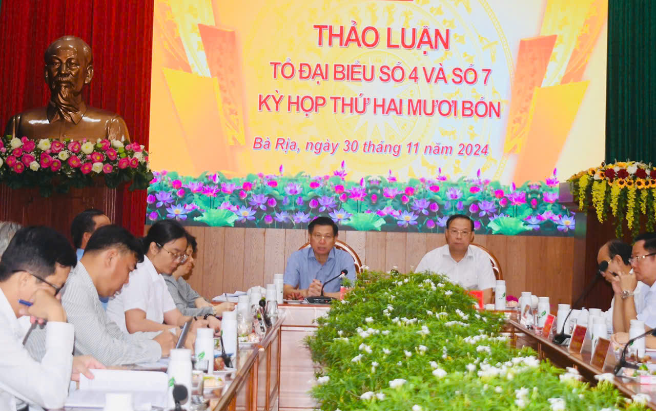 Đại biểu Nguyễn Văn Thọ, Phó Bí thư Tỉnh ủy, Chủ tịch UBND tỉnh tham gia thảo luận tại nhóm 2. Ảnh: AN NHIÊN