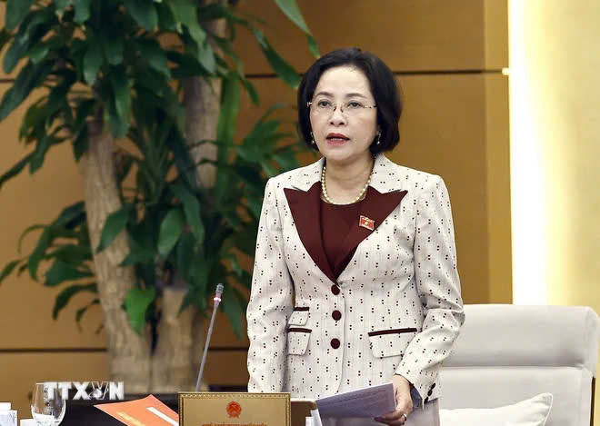 Phó Chủ tịch Quốc hội Nguyễn Thị Thanh phát biểu tại phiên họp. Ảnh: DOÃN TẤN