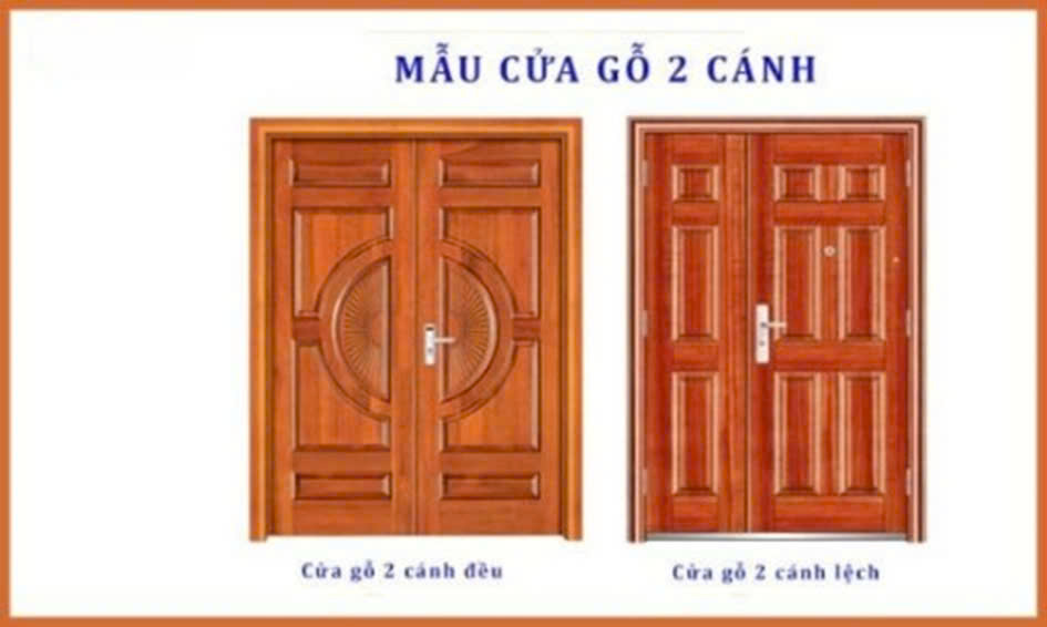 Mẫu cửa chính 2 cánh phổ biến hiện nay 