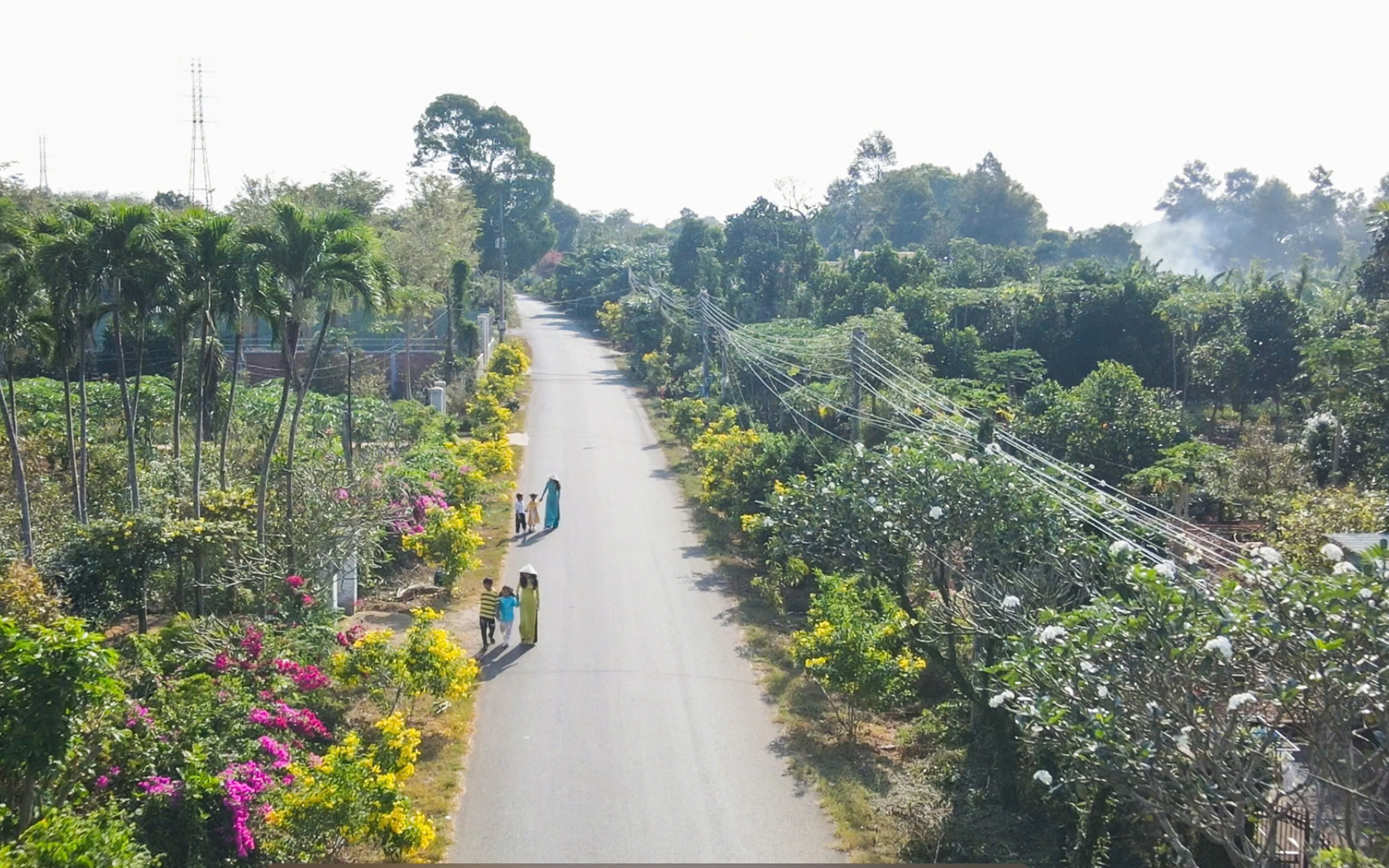 Đường nông thôn xanh, sạch, đẹp ở xã Hòa Long.