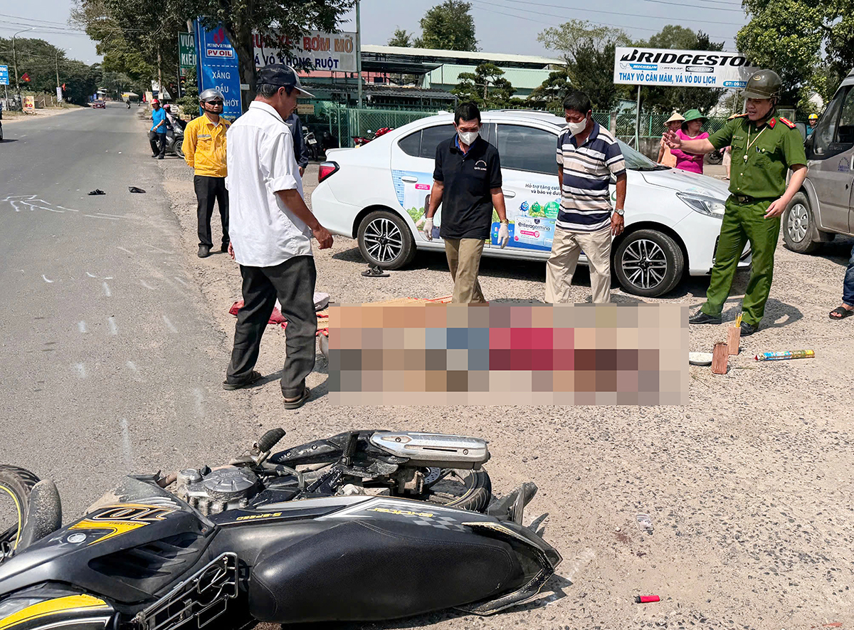 Hiện trường vụ tai nạn giao thông.
