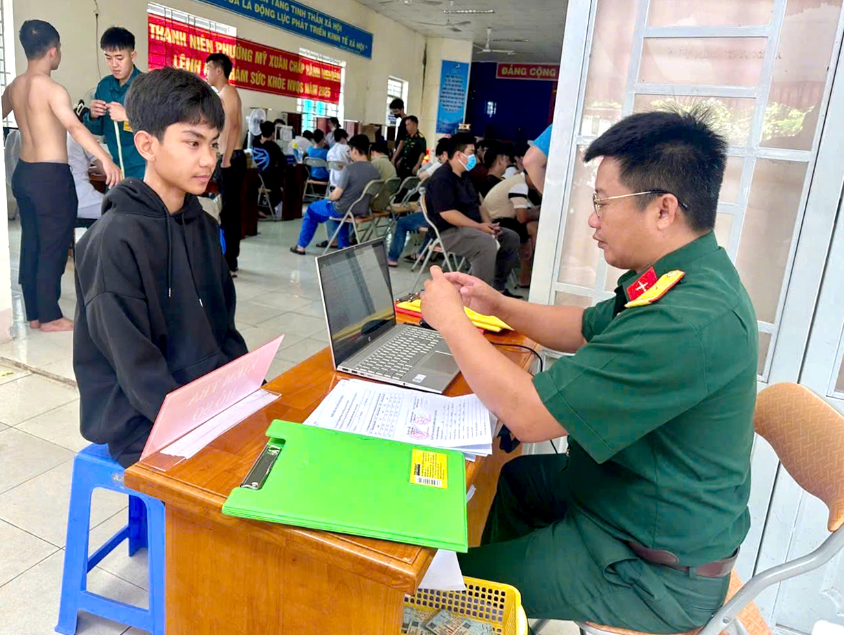 Khám sức khỏe nghĩa vụ quân sự năm 2025 tại phường Mỹ Xuân, TX.Phú Mỹ.