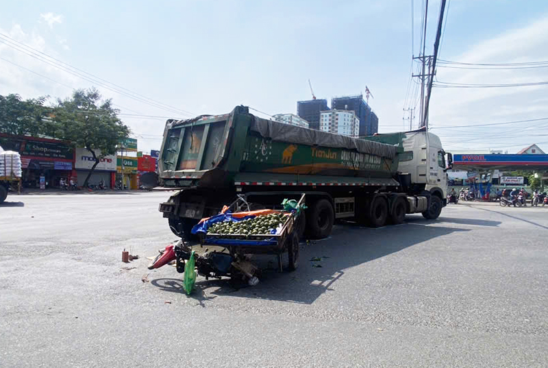 Hiện trường vụ tai nạn giao thông. 