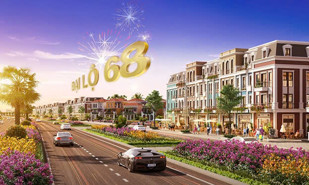 Đại lộ 68m đi qua dự án Gold Coast Vũng Tàu, nối lên cao tốc Biên Hòa - Vũng Tàu.