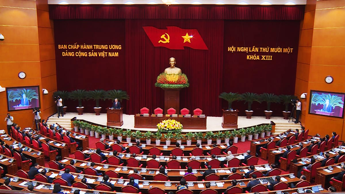 Toàn cảnh phiên bế mạc Hội nghị lần thứ 11 Ban Chấp hành Trung ương Đảng khóa XIII.