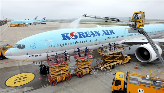 Máy bay của Hãng hàng không Korean Air (Hàn Quốc) tại sân bay quốc tế Incheon.
