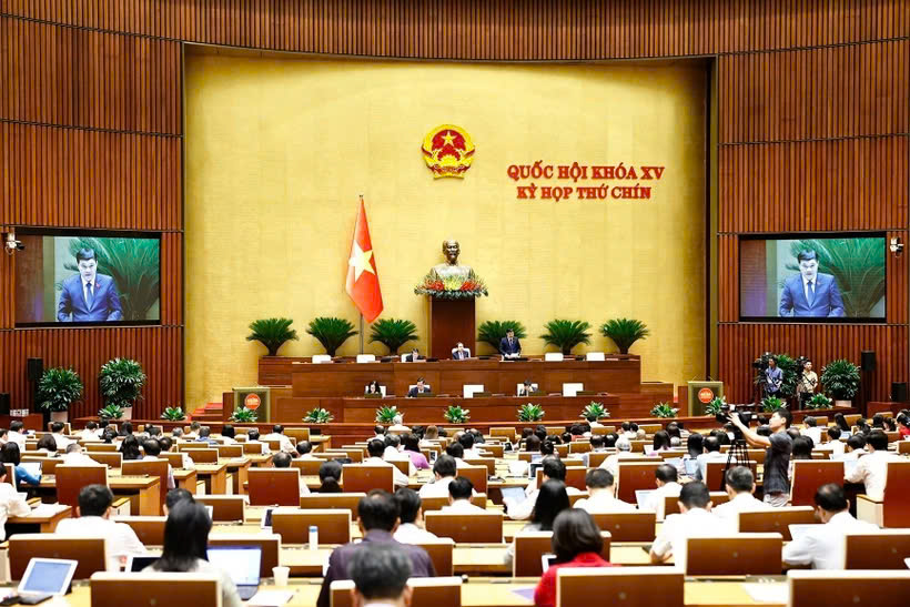 Một phiên họp toàn thể tại hội trường của Quốc hội.