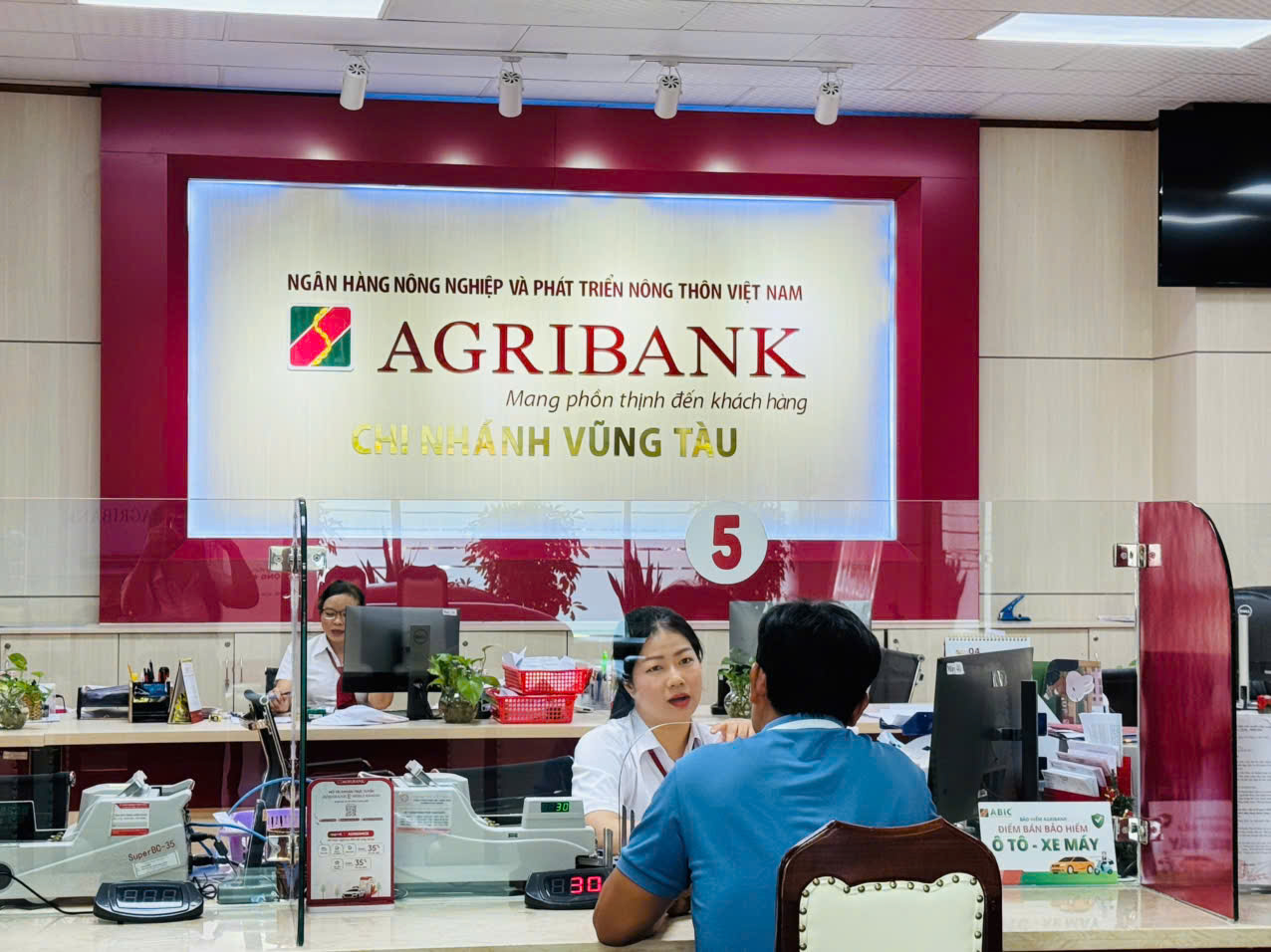 Khách hàng giao dịch tại Agribank chi nhánh Vũng Tàu ( ảnh minh họa).