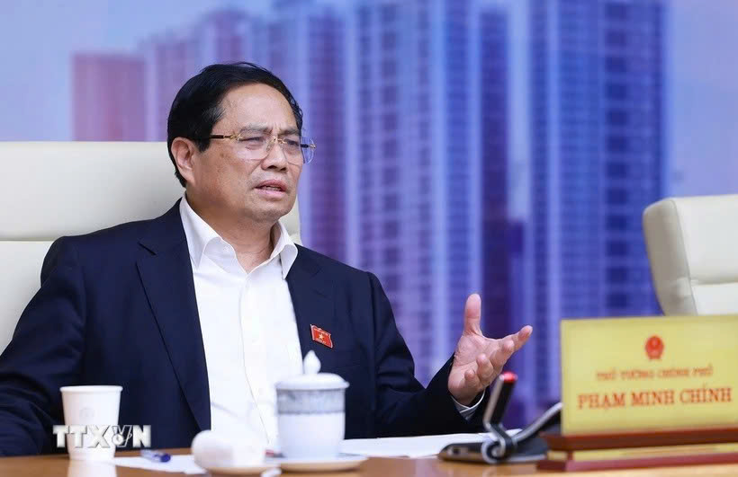 Thủ tướng Phạm Minh Chính phát biểu tại hội nghị. Ảnh: DƯƠNG GIANG