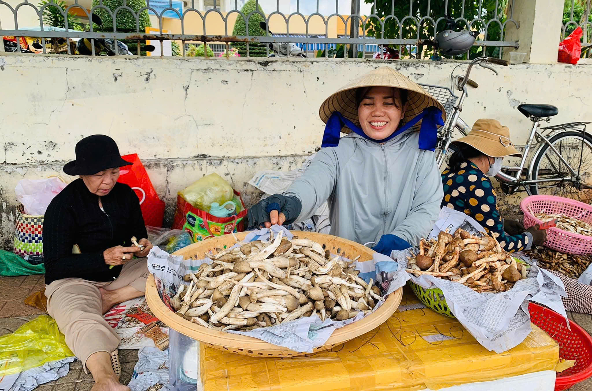 Nấm mối được bày bán tại TT.Ngãi Giao, huyện Châu Đức.