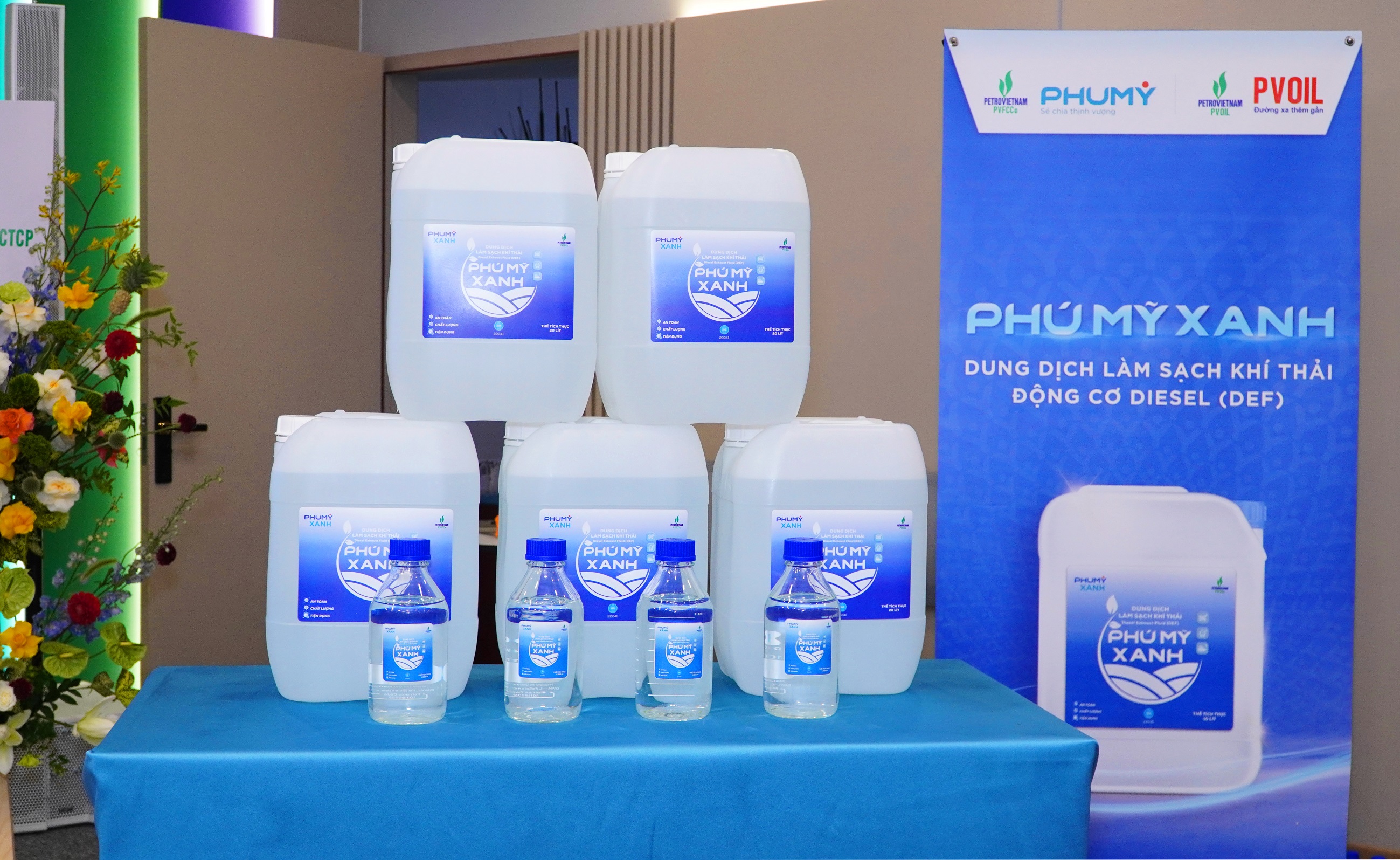 Sản phẩm Phú Mỹ xanh- dung dịch làm sạch khí thải động cơ diesel