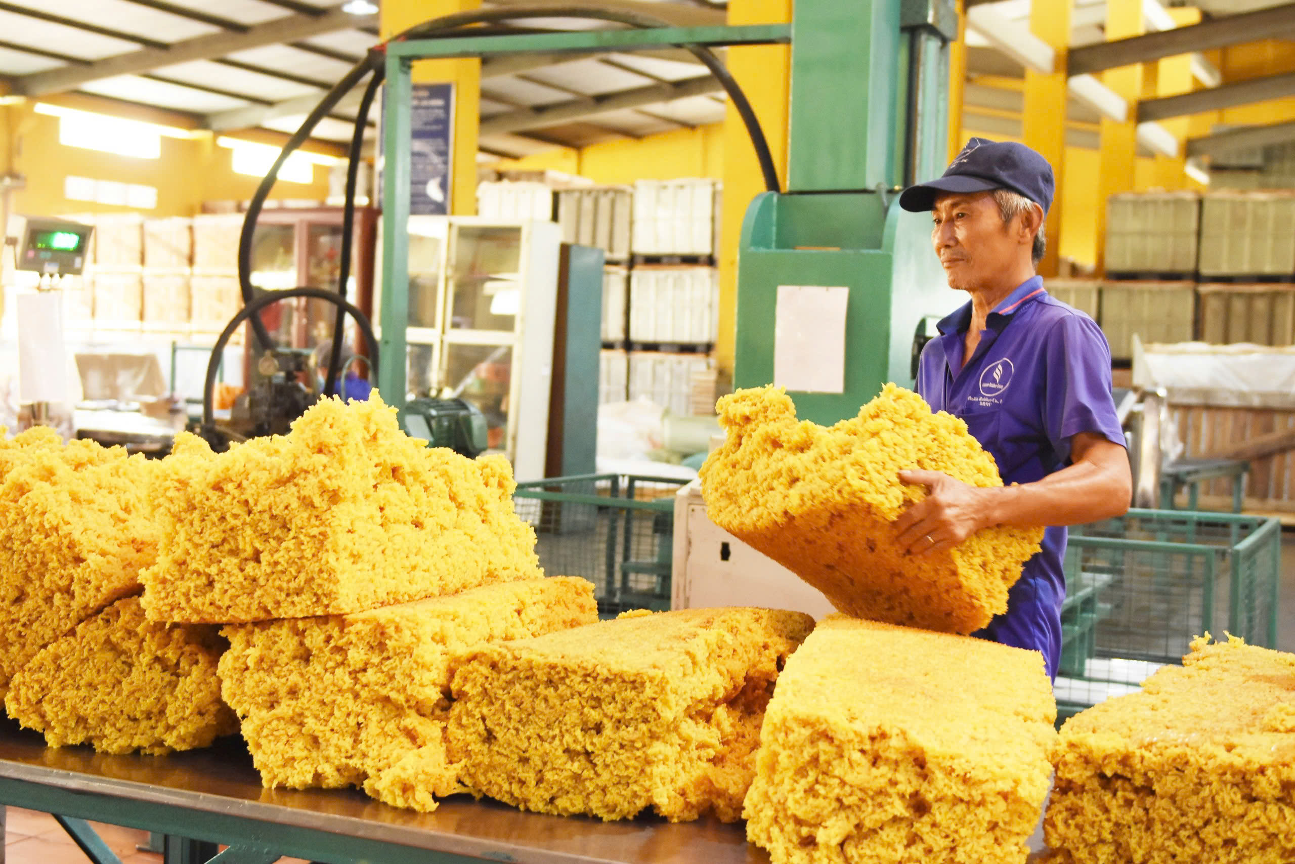 Chế biến mủ cao su tại Công ty CP Cao su Bà Rịa.