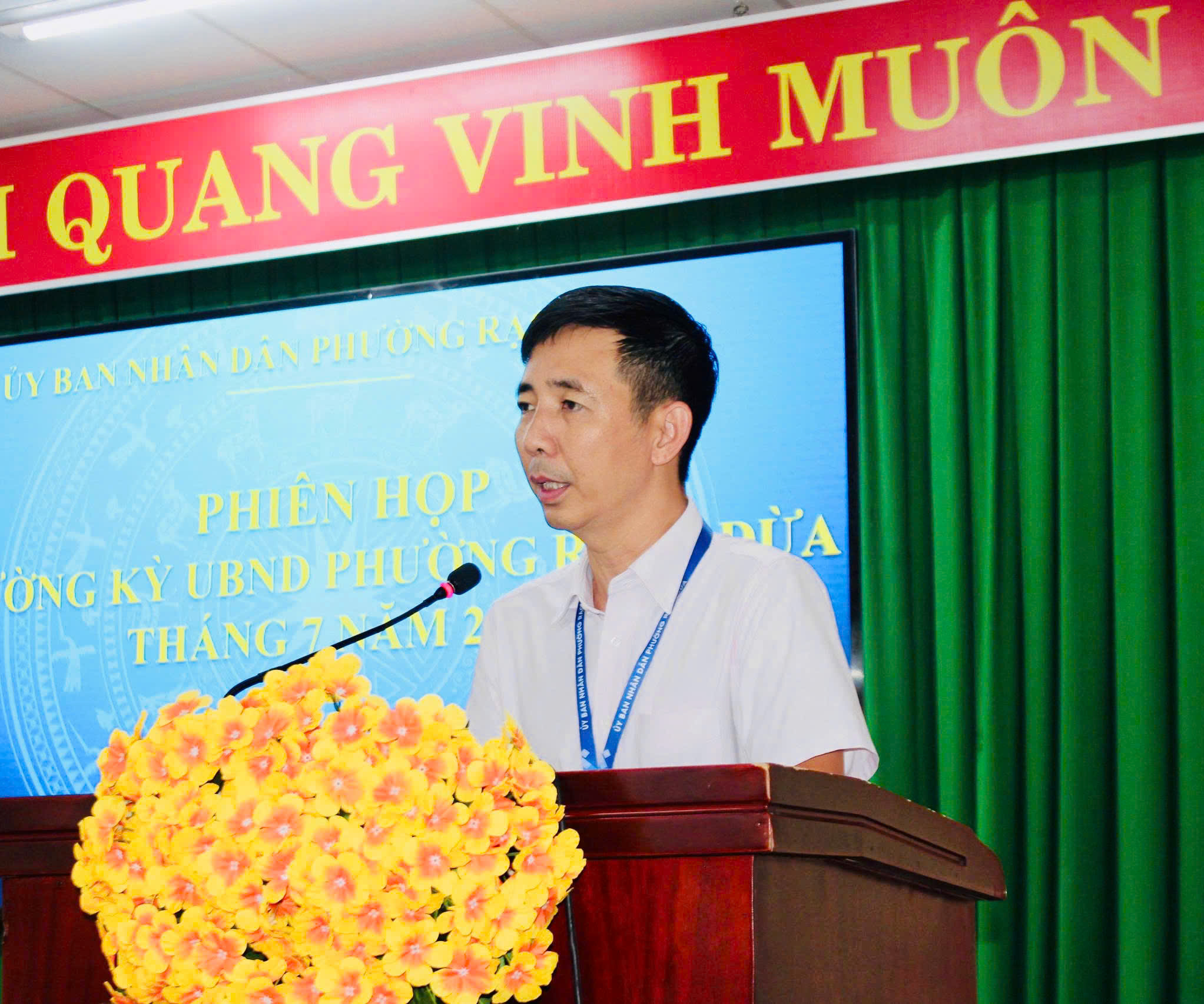Chủ tịch UBND phường Trần Anh Tuấn phát biểu chỉ đạo phương hướng, nhiệm vụ thời gian tới.