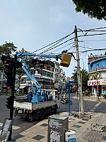Phường Vũng Tàu thu gọn hệ thống dây điện, dây cáp quang chùng võng