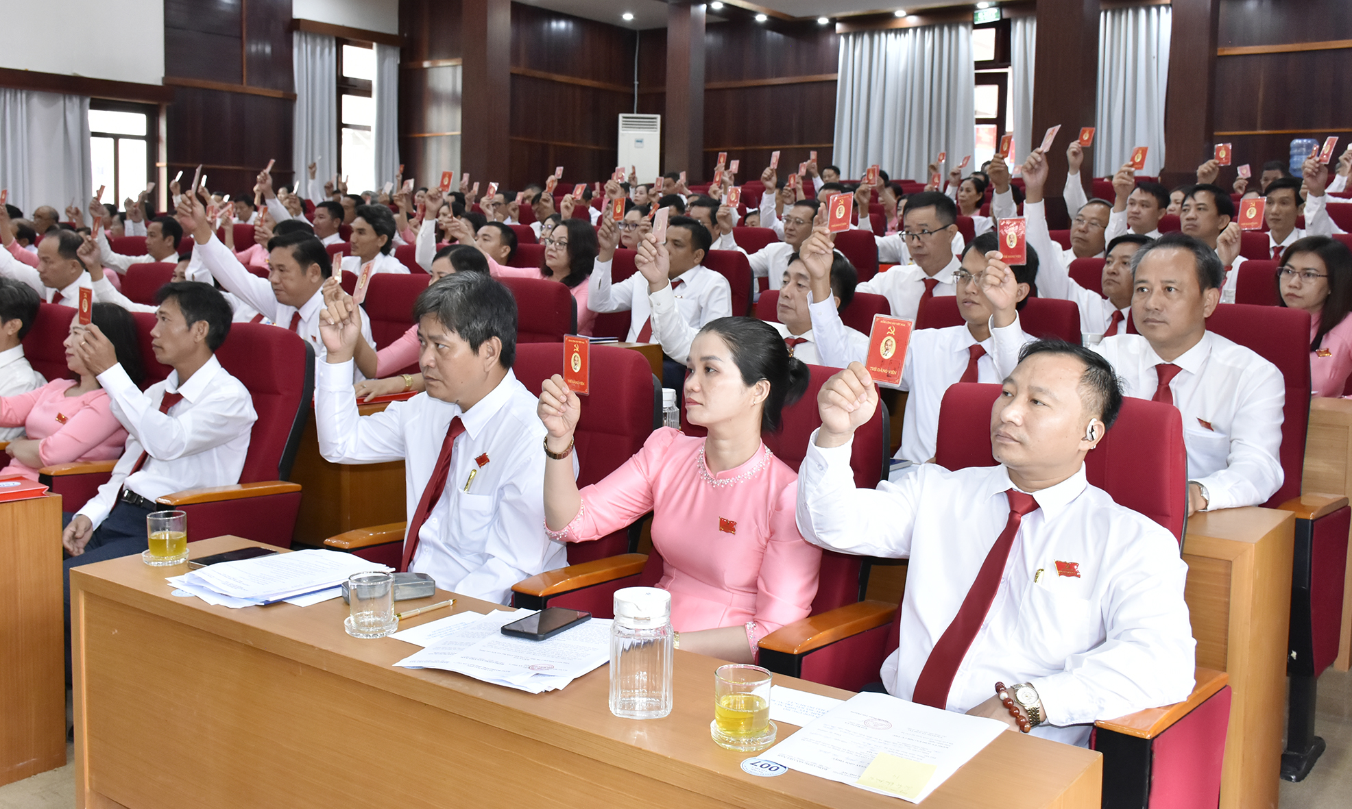 Đại biểu biểu quyết thông qua Nghị quyết Đại hội.