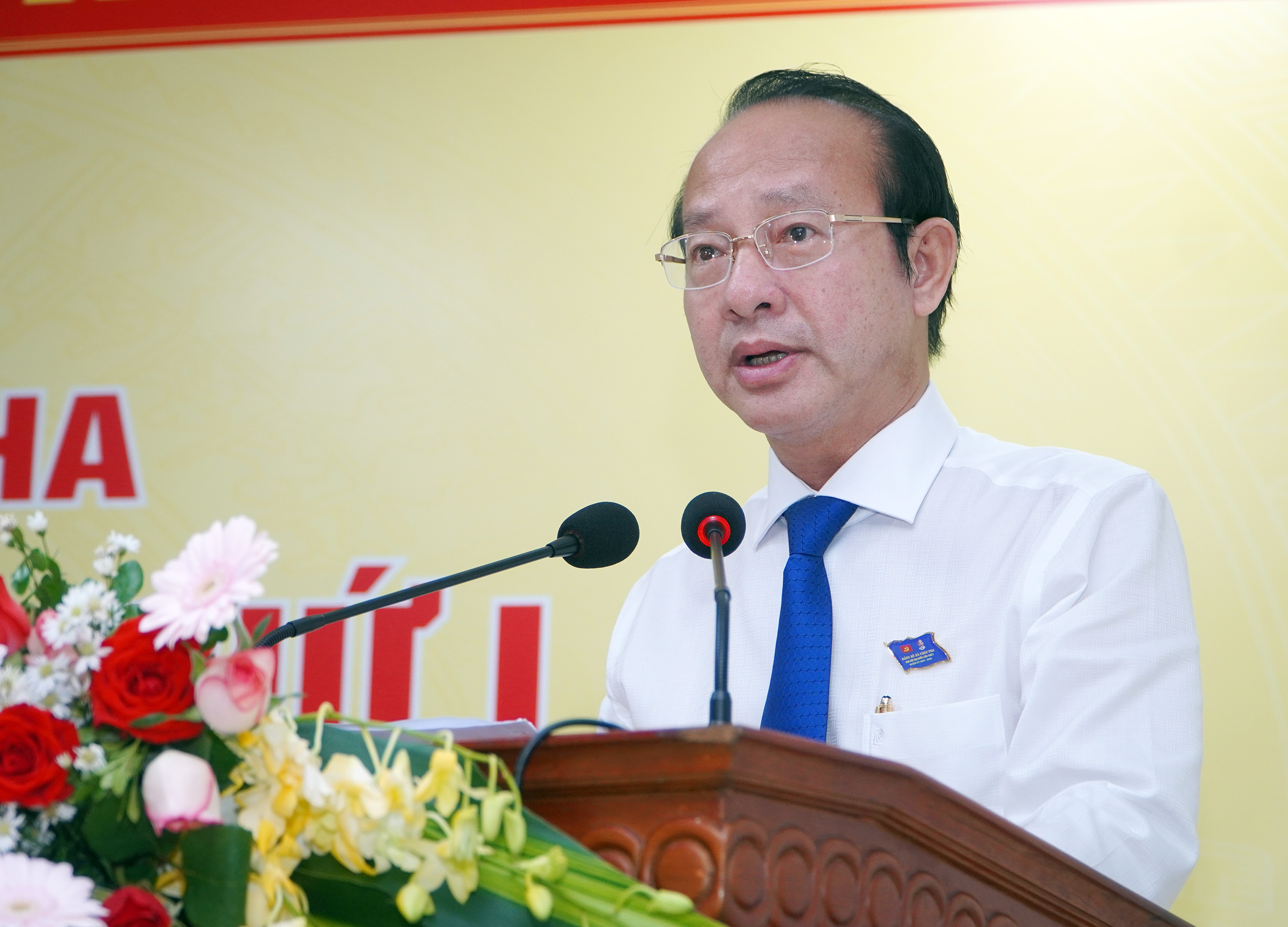 Đồng chí Võ Văn Dũng, Chủ nhiệm Ủy ban kiểm tra Thành ủy phát biểu chỉ đạo tại Đại hội.