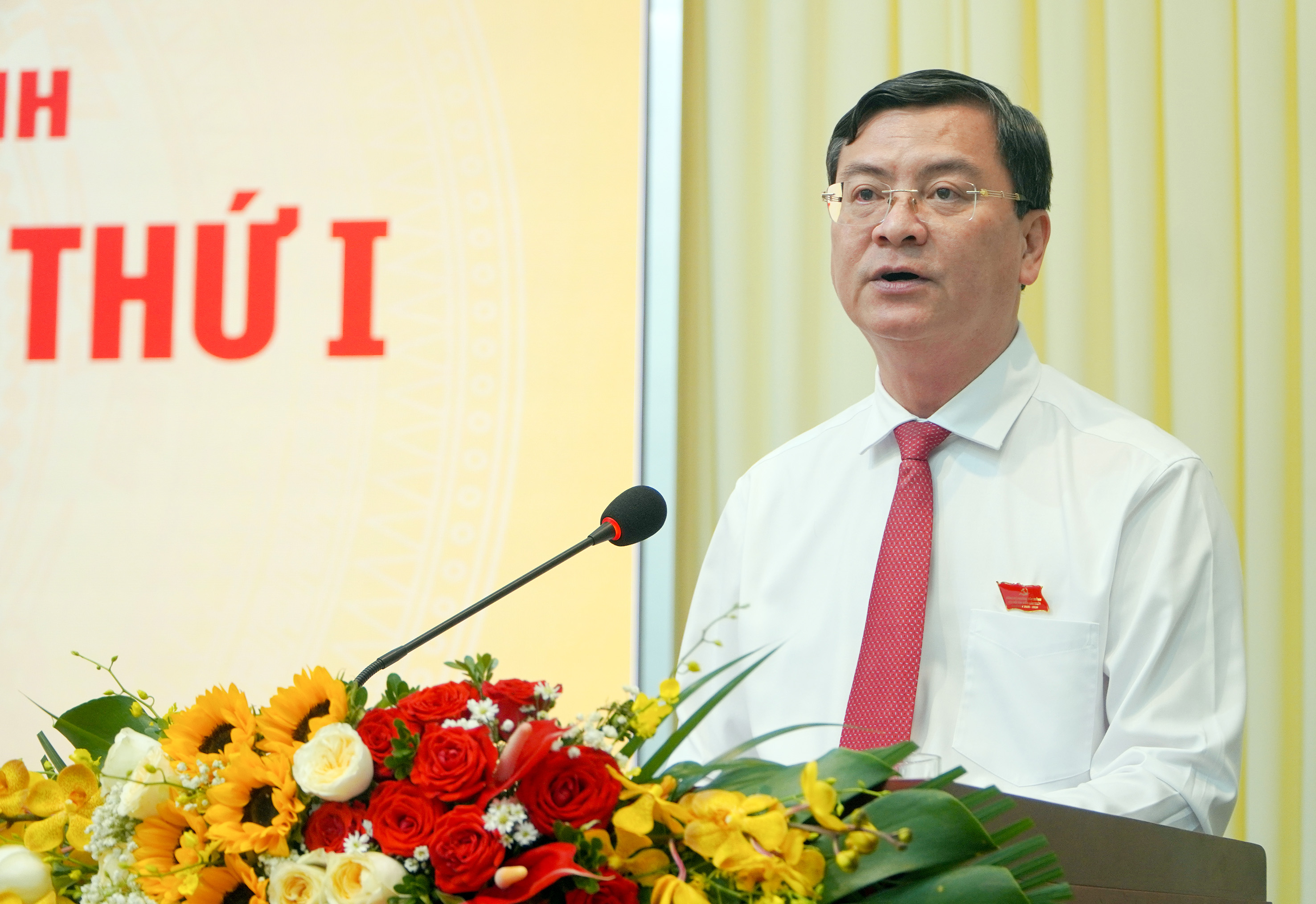 Đồng chí Nguyễn Công Vinh, Giám đốc Sở Tài chính phát biểu chỉ đạo tại Đại hội.